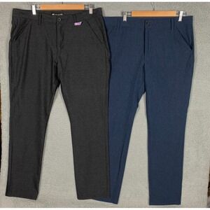 Travis Mathew Golf Pants Mens 36x31 Charcoal/Navy Performance Stretch Lot of 2